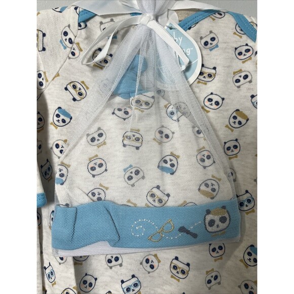 Baby Dumpling Knotted Gown & Cap Set, Fits Sizes 0-6 Months - Picture 3 of 6